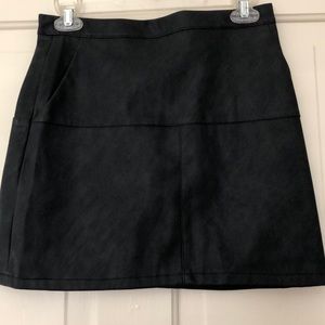 Faux leather skirt with pockets